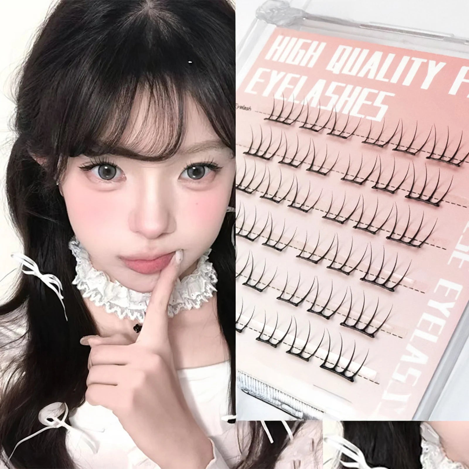 Natural Cosplay False Eyelashes No Glue Need Eyelash Clusters
