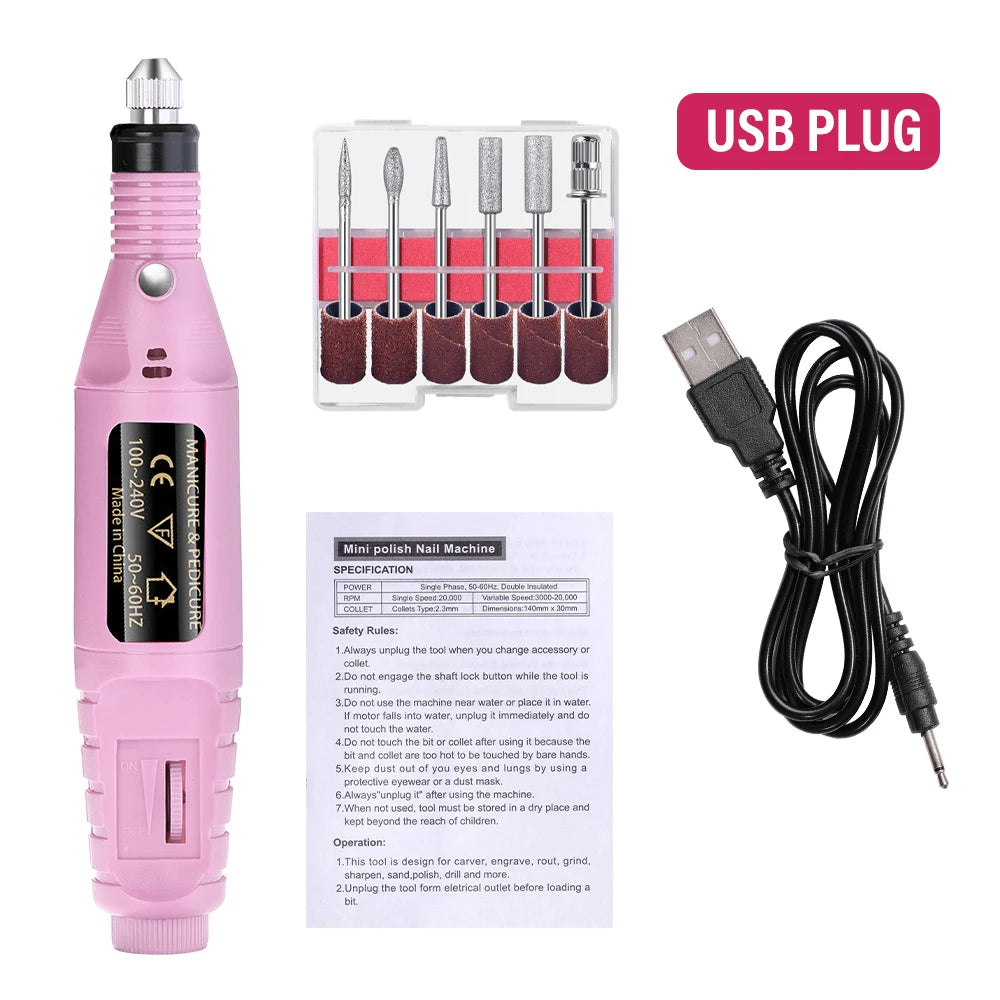Electric Nail Drill Machine Set Pedicure Grinding Equipment Mill For Manicure