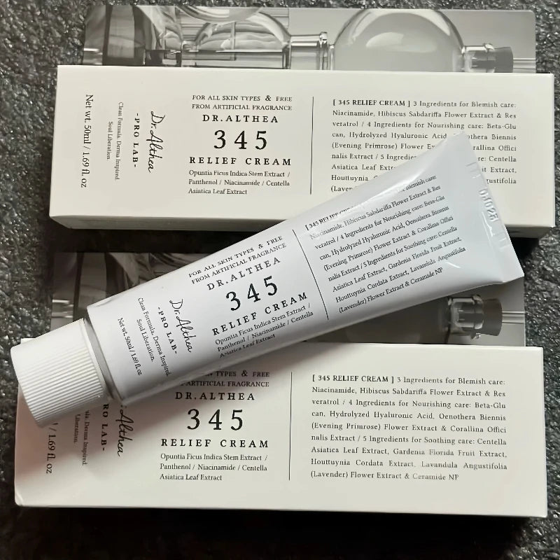Korean Skincare 345 Relief Cream 50ml Moisturizing Face Cream Soothing