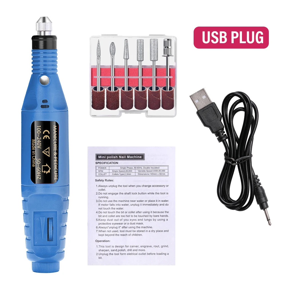 Electric Nail Drill Machine Set Pedicure Grinding Equipment Mill For Manicure