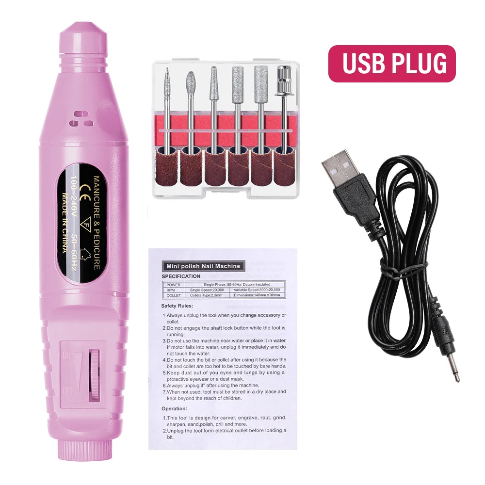 7-in-1Nail Art Tool Set With LED UV Nail Lamp