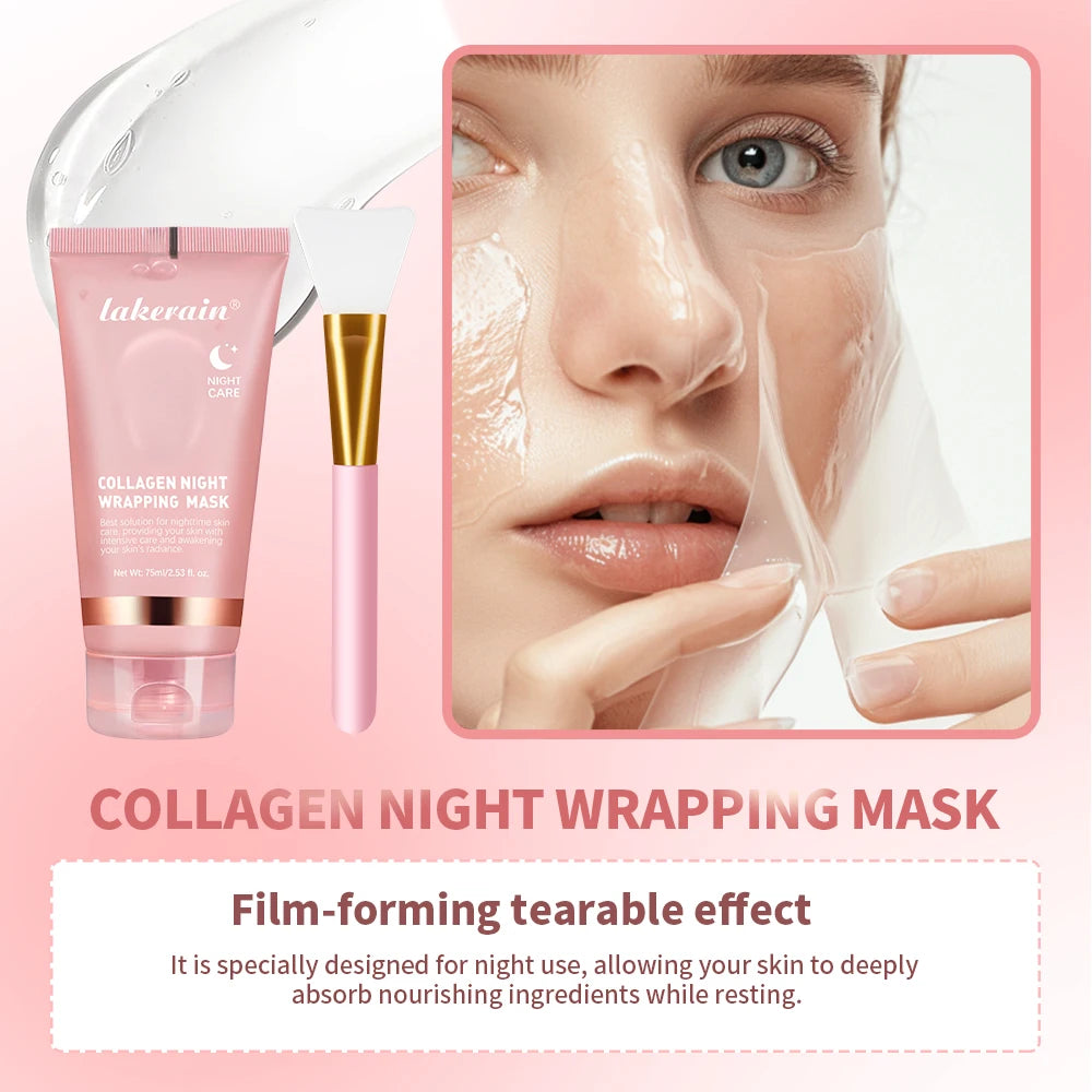 Collagen Wrapping Mask And Brush Set Rejuvenation Moisturize Brightening