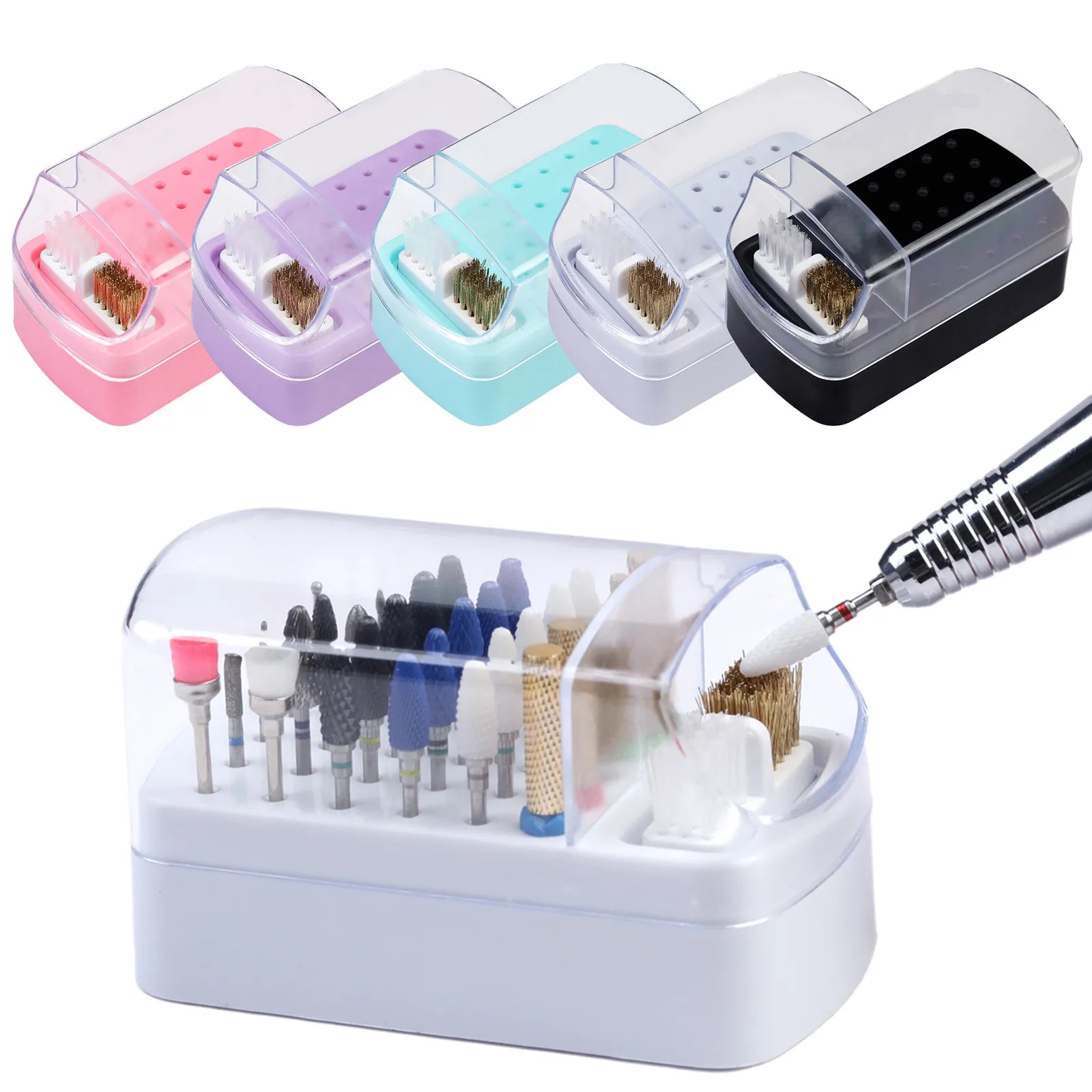 30 Holes Nail Polish Head Organizer Acrylic Portable Professional