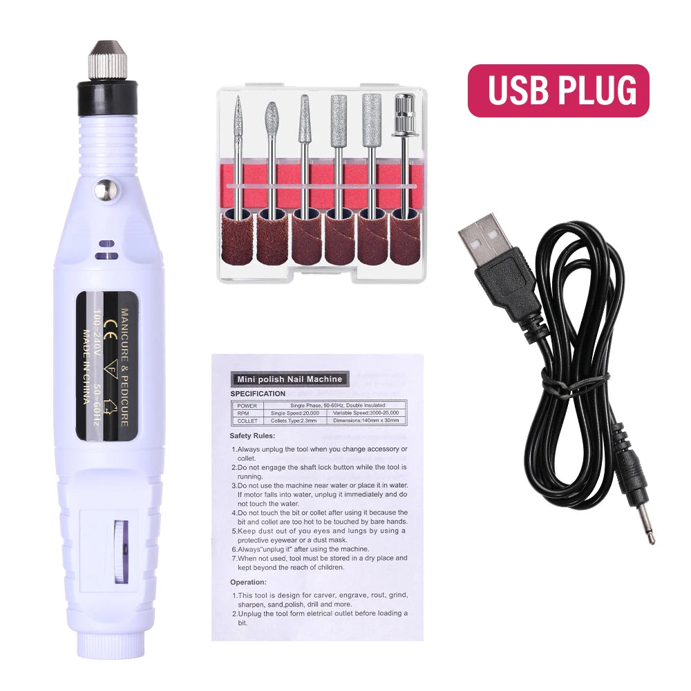 Electric Nail Drill Machine Set Pedicure Grinding Equipment Mill For Manicure
