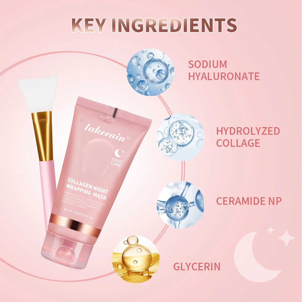 Collagen Wrapping Mask And Brush Set Rejuvenation Moisturize Brightening