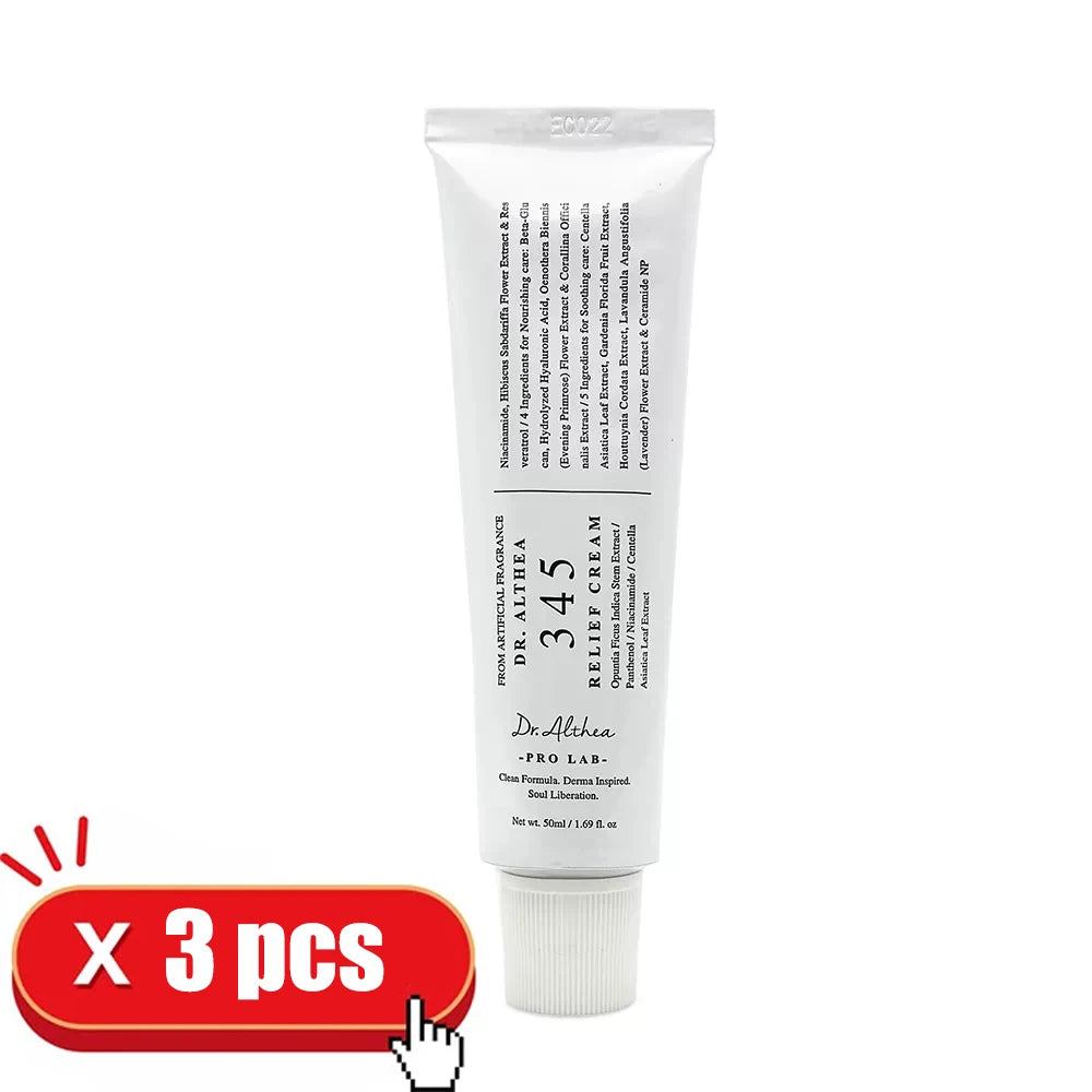 Korean Skincare 345 Relief Cream 50ml Moisturizing Face Cream Soothing