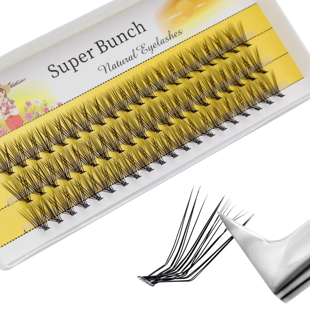 Super Bunch Curl Mink False Eyelash 60 Clusters Lashtray Makeup