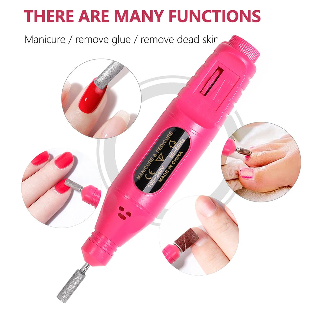 7-in-1Nail Art Tool Set With LED UV Nail Lamp