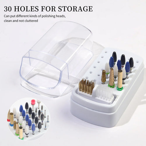 30 Holes Nail Polish Head Organizer Acrylic Portable Professional