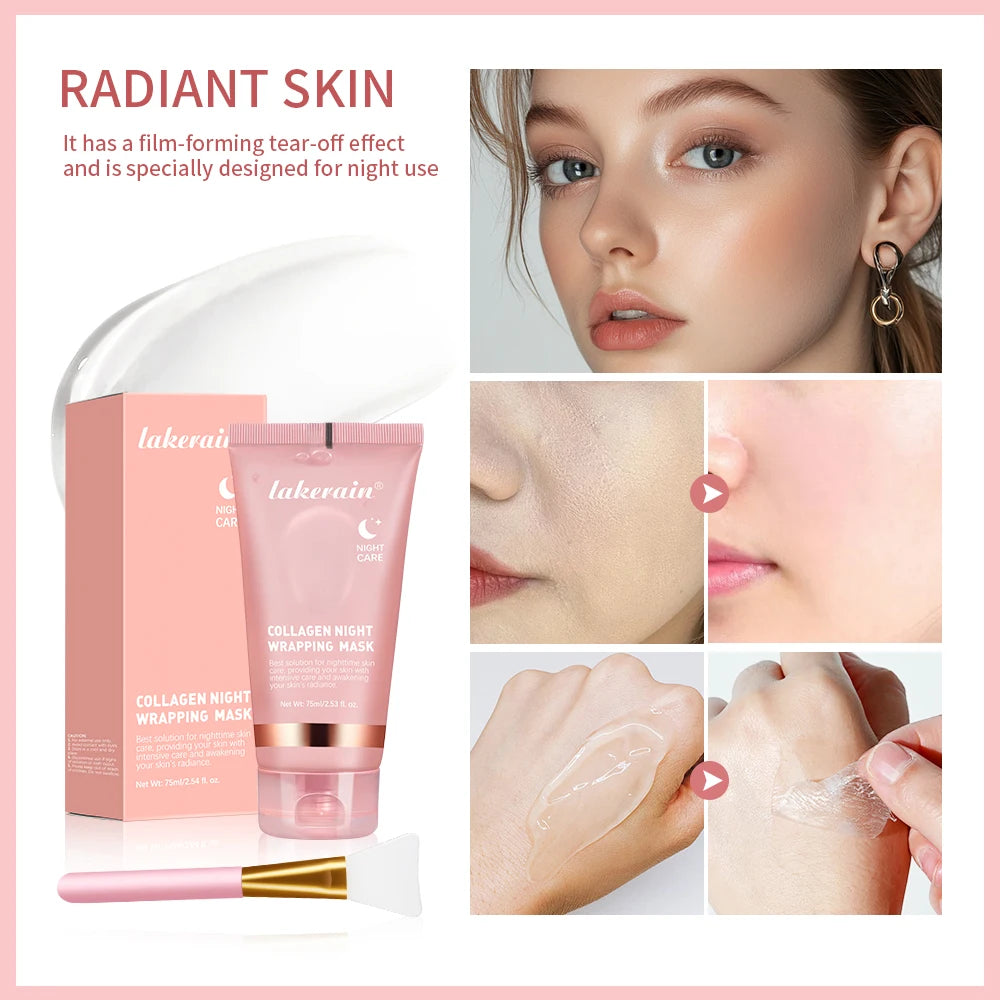 Collagen Wrapping Mask And Brush Set Rejuvenation Moisturize Brightening