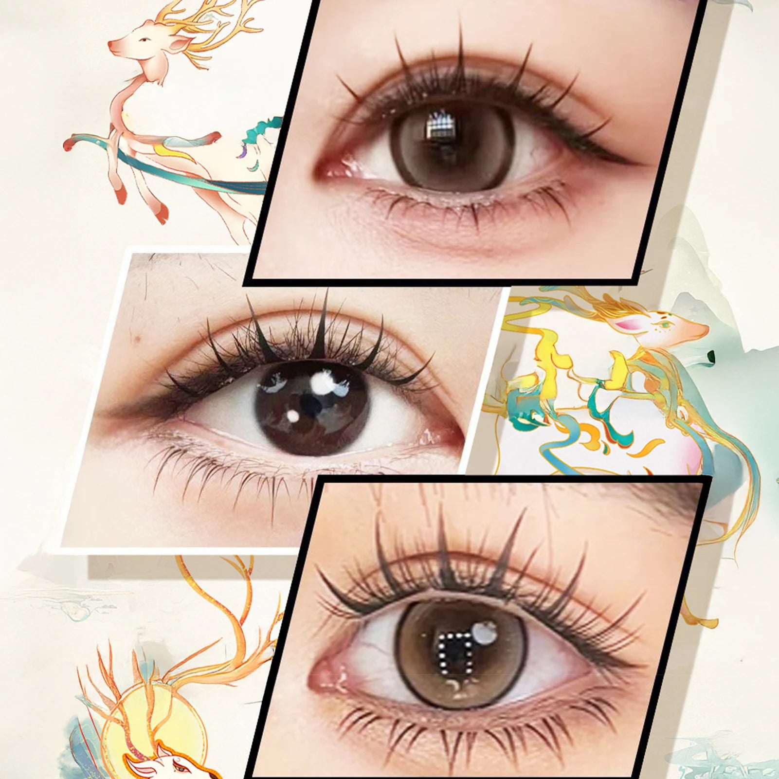 Natural Cosplay False Eyelashes No Glue Need Eyelash Clusters