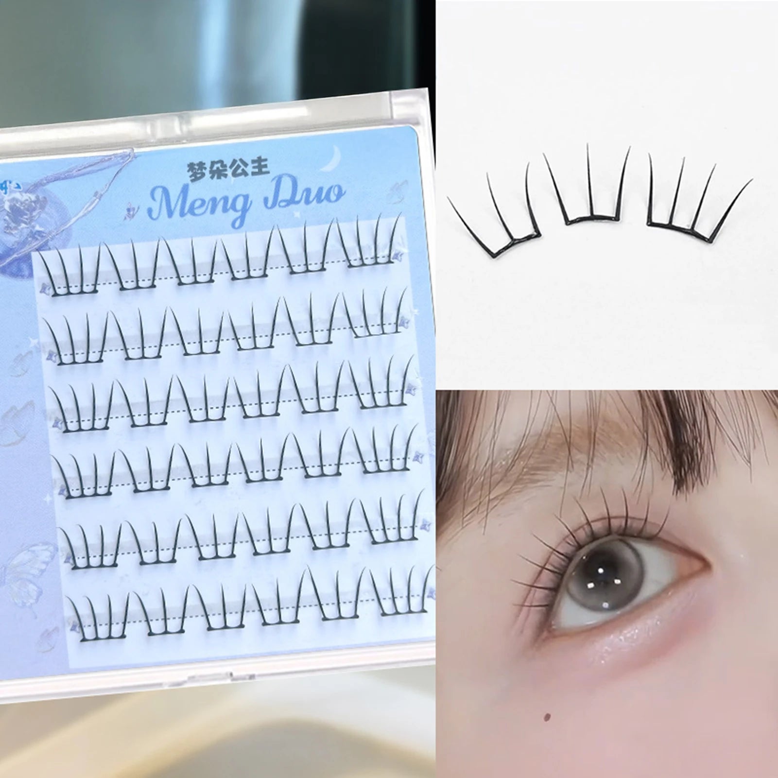 Natural Cosplay False Eyelashes No Glue Need Eyelash Clusters
