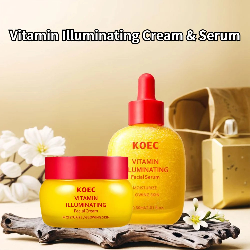 Korean Skincare Kit -  Capsule Cream & Serum, Vitamin Illuminating Facial Cream