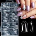 120 Pieces of Transparent Coffin/Mandarin/Aprilion/Square/Oval/Other Shape Style Boxed Nails, 12 Different Sizes Full Cover Acrylic Press-On Nails