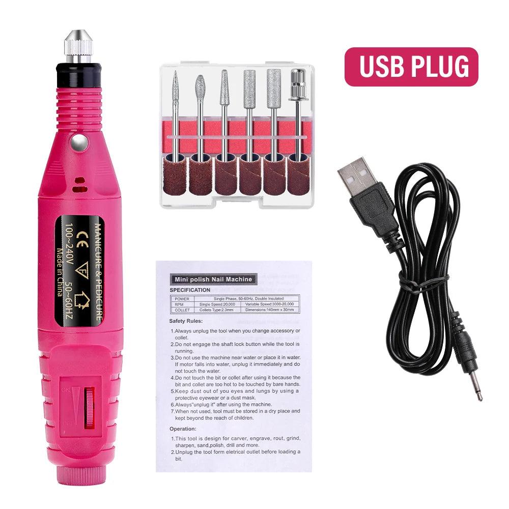 Electric Nail Drill Machine Set Pedicure Grinding Equipment Mill For Manicure