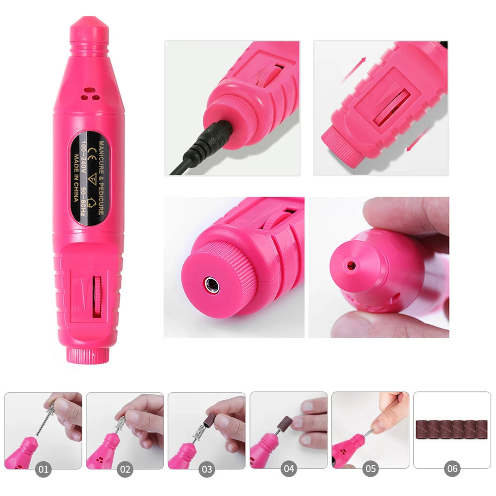 7-in-1Nail Art Tool Set With LED UV Nail Lamp