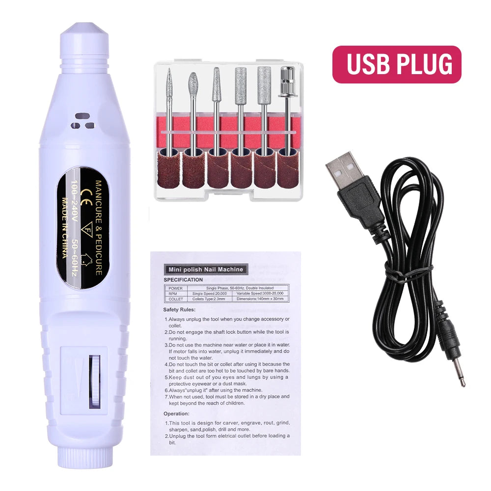 7-in-1Nail Art Tool Set With LED UV Nail Lamp