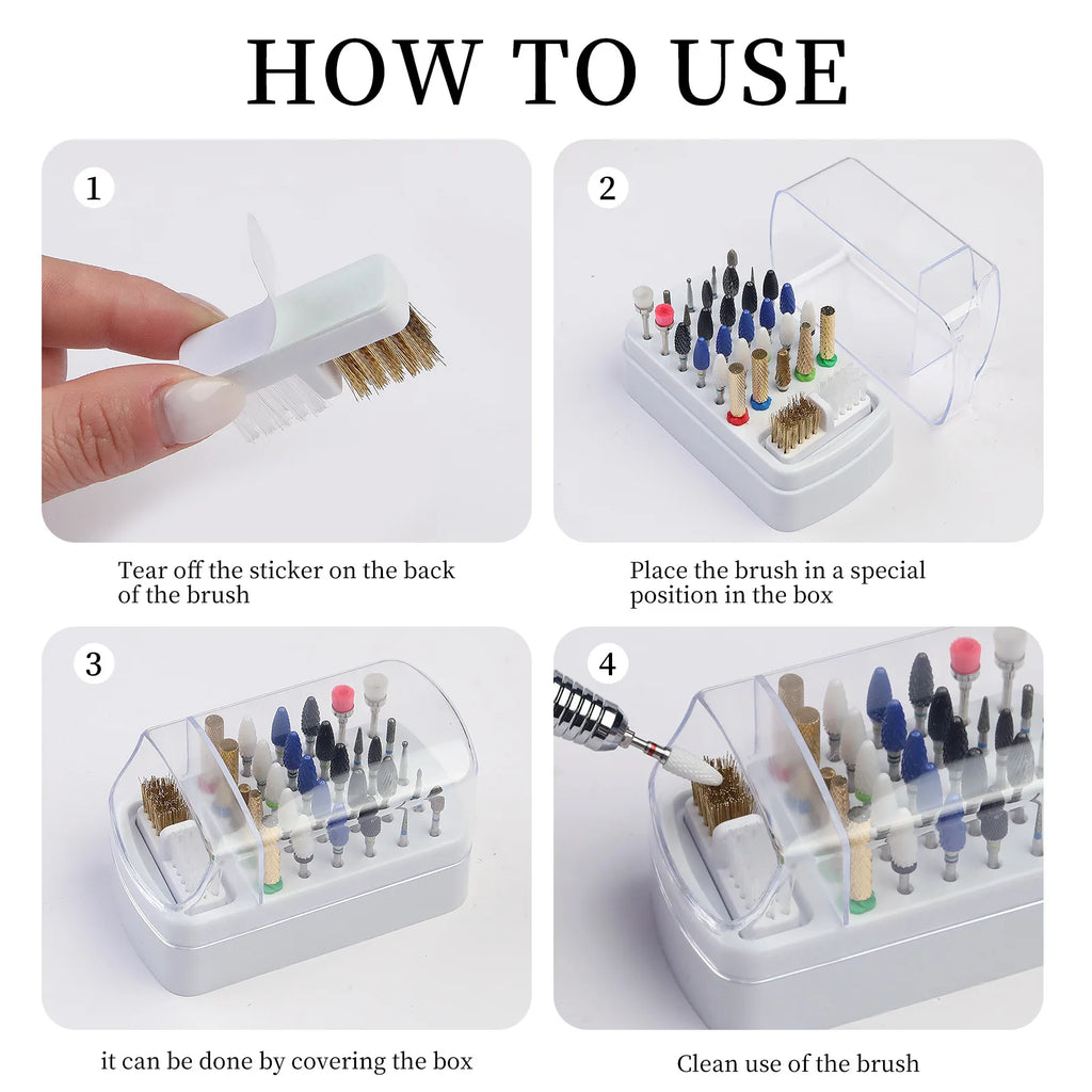 30 Holes Nail Polish Head Organizer Acrylic Portable Professional