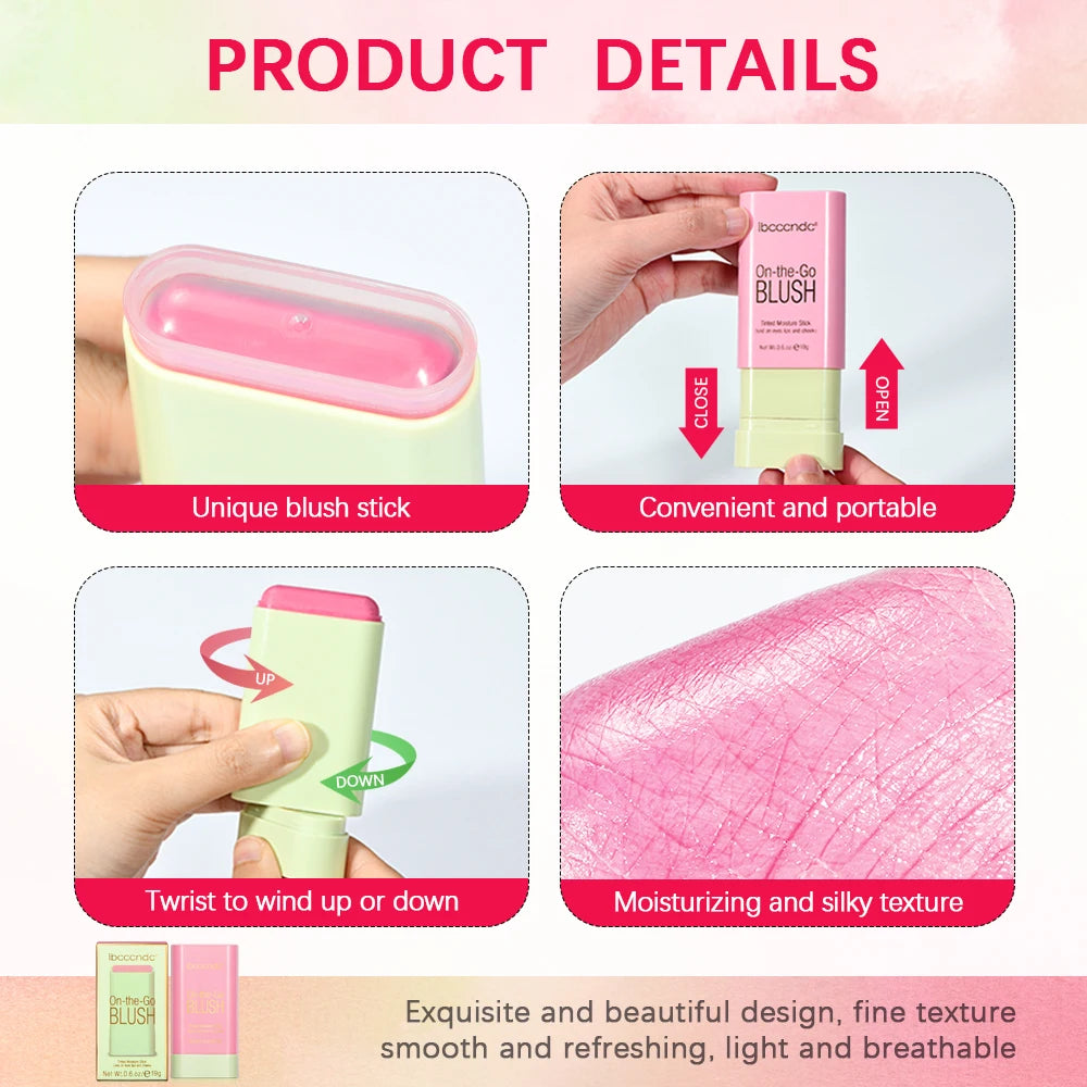 Make Up Functional Blush Stick Easy Color Rouge Blusher Cream Waterproof