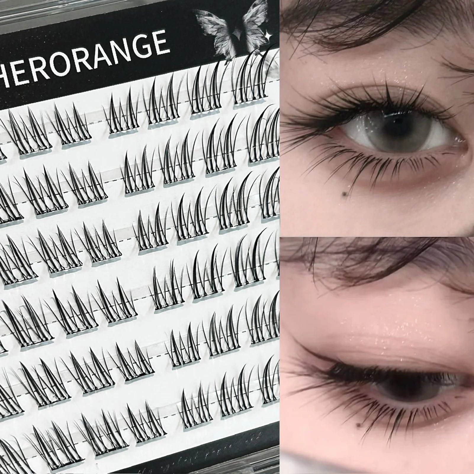 Natural Cosplay False Eyelashes No Glue Need Eyelash Clusters