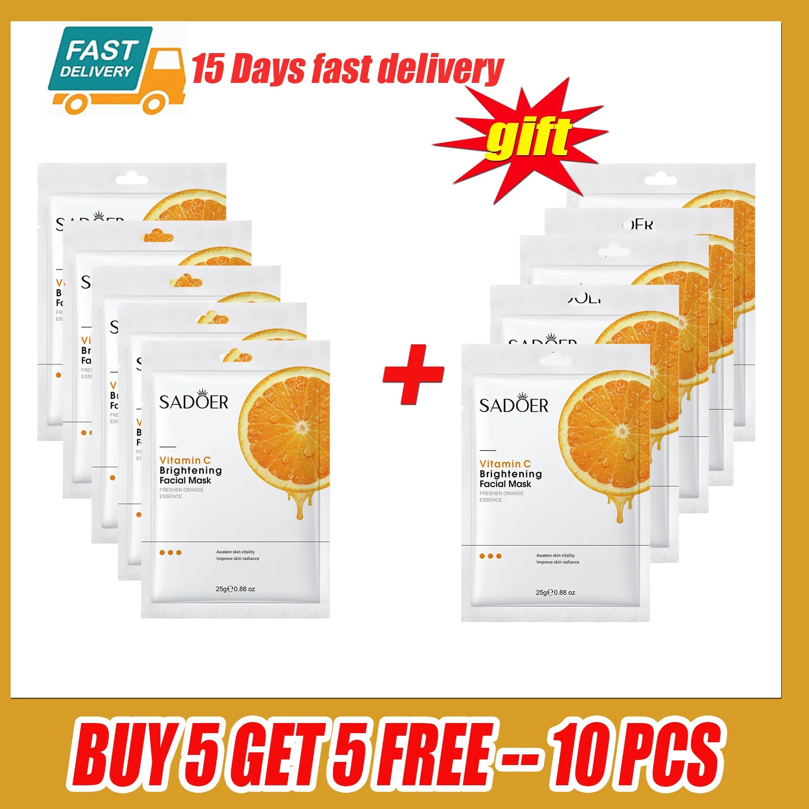 Vitamin C facial Mask Remove Blackheads Shrink Pores Whitening Skin Soothing