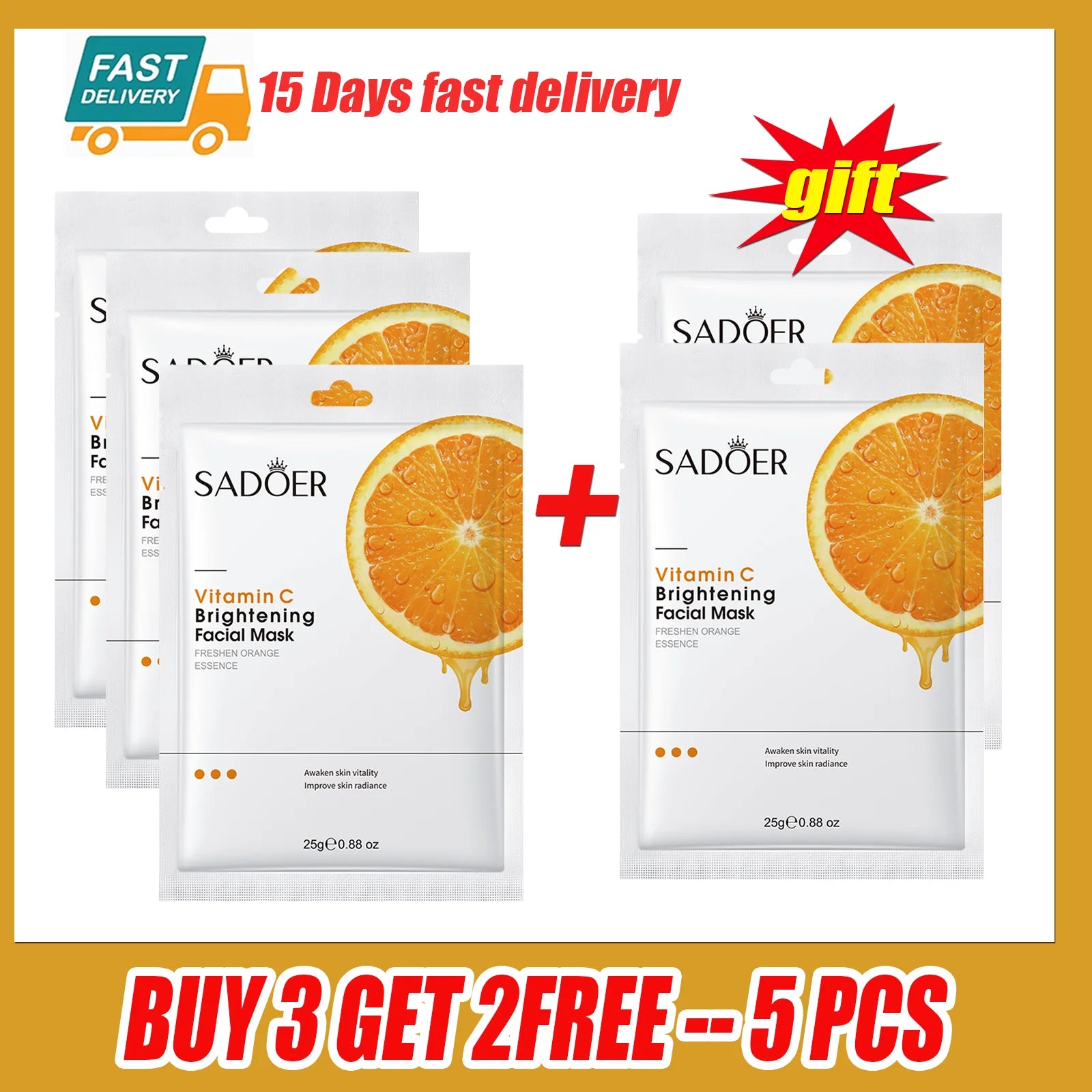 Vitamin C facial Mask Remove Blackheads Shrink Pores Whitening Skin Soothing