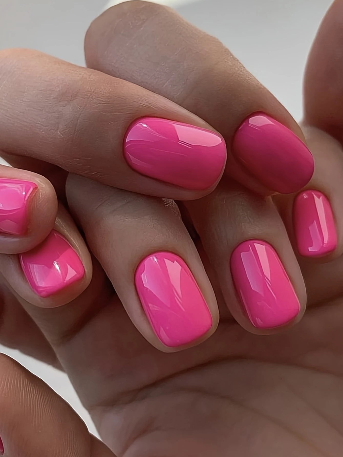 24pcs Medium Press On Nails Square Black High