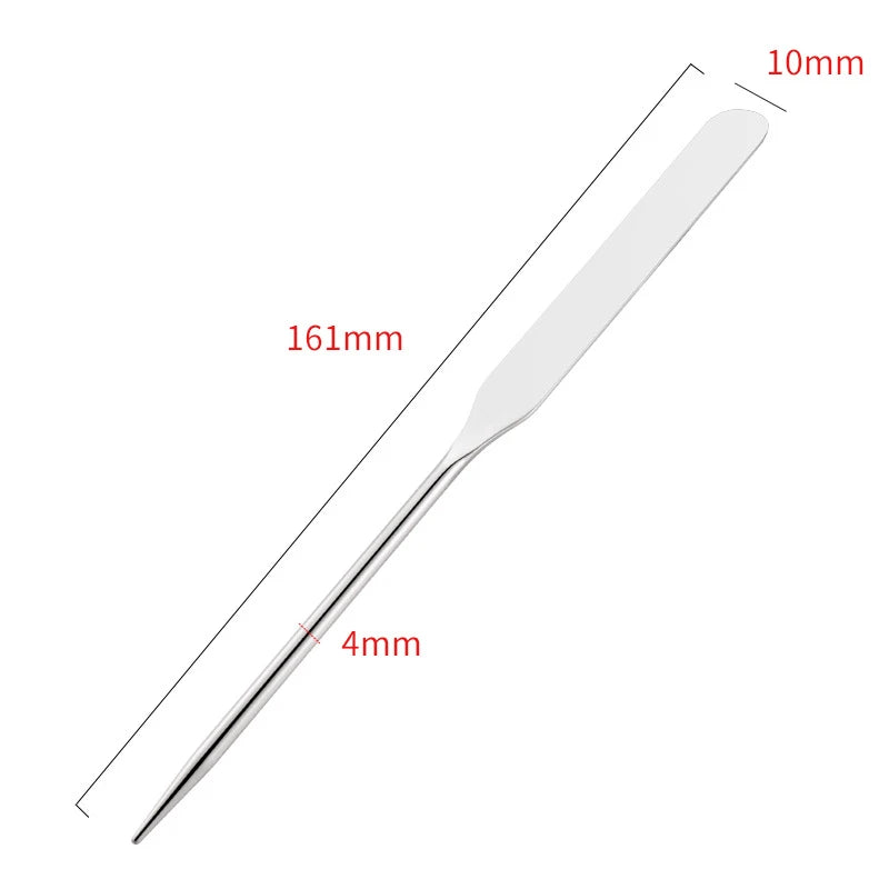 Stainless Steel Palette Tray Mixing Rod Set Makeup Toner Spatula Mixing Stick