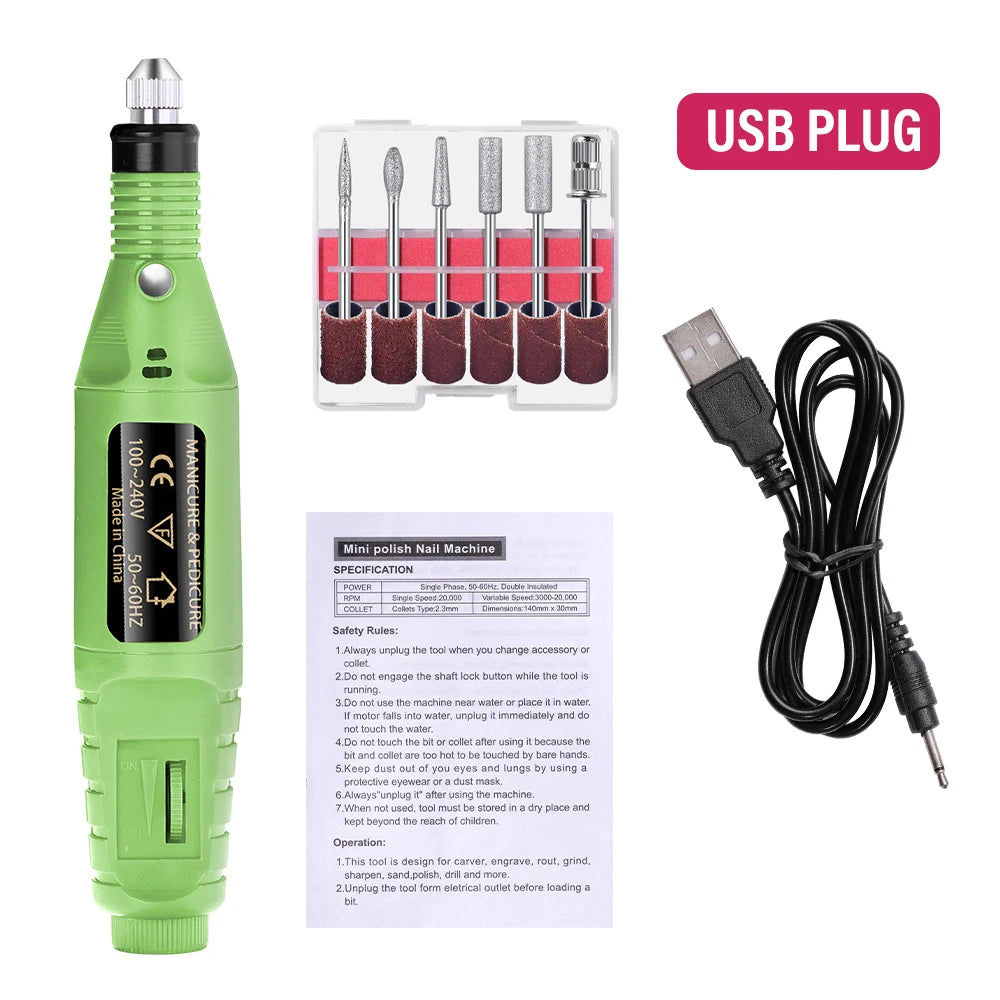 Electric Nail Drill Machine Set Pedicure Grinding Equipment Mill For Manicure