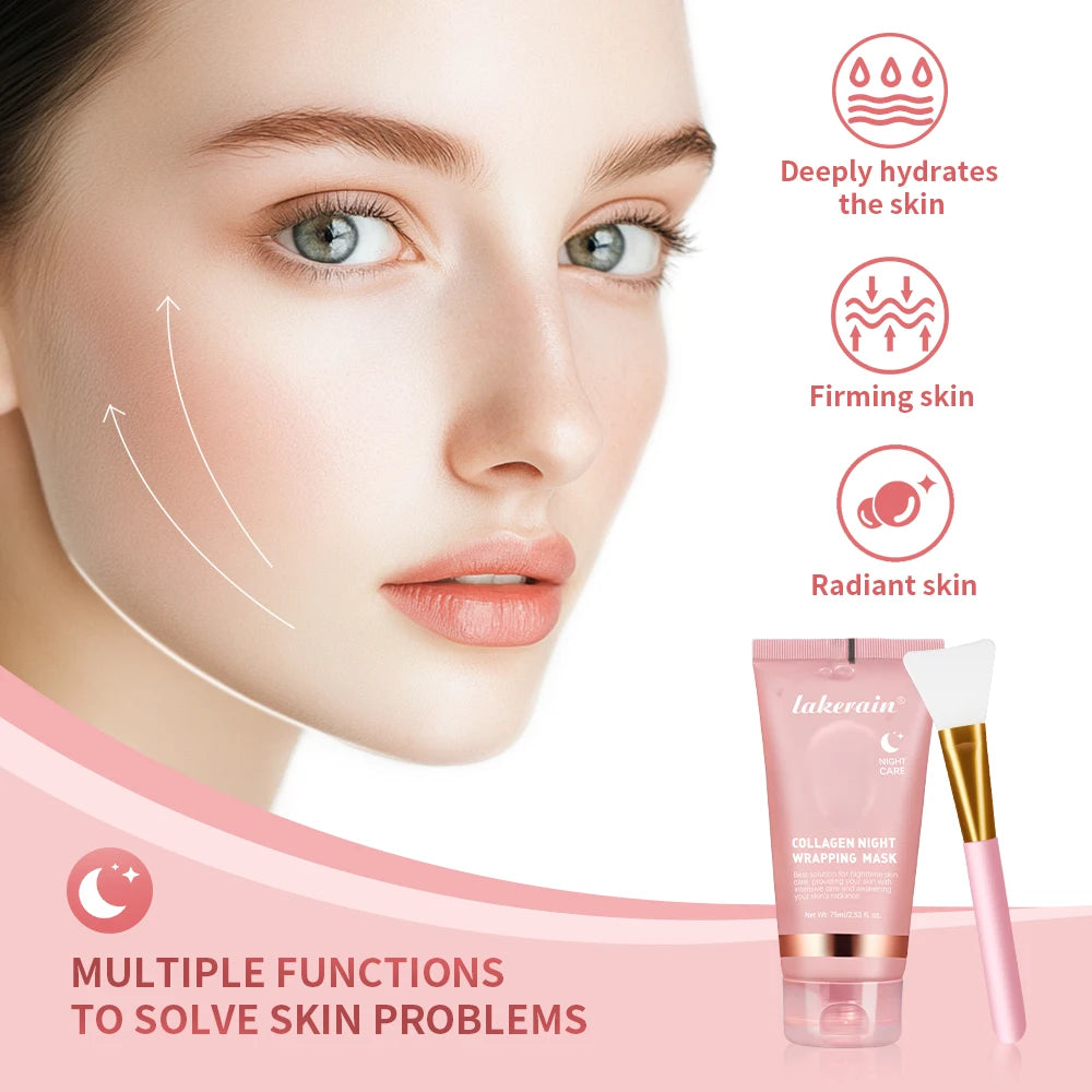 Collagen Wrapping Mask And Brush Set Rejuvenation Moisturize Brightening