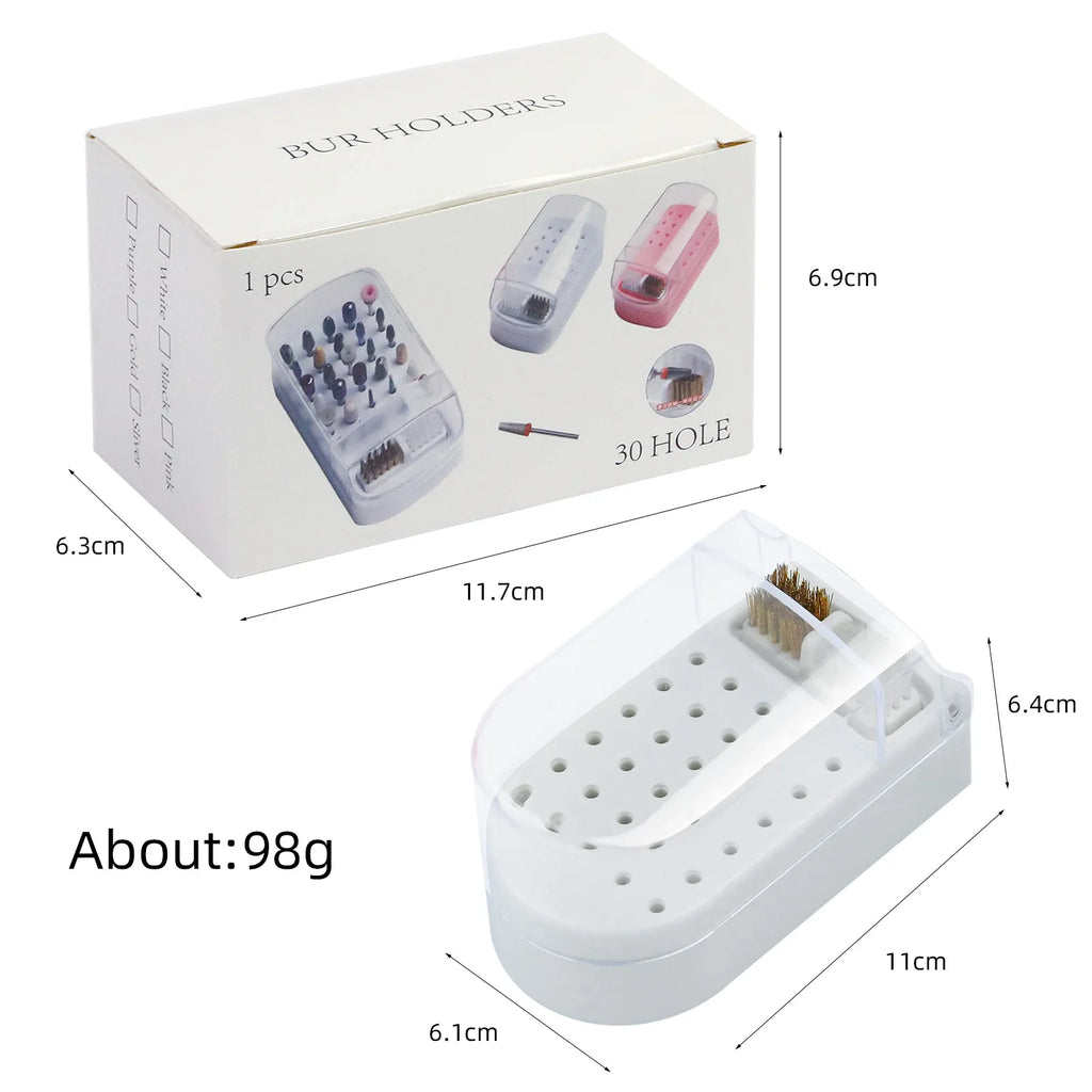 30 Holes Nail Polish Head Organizer Acrylic Portable Professional