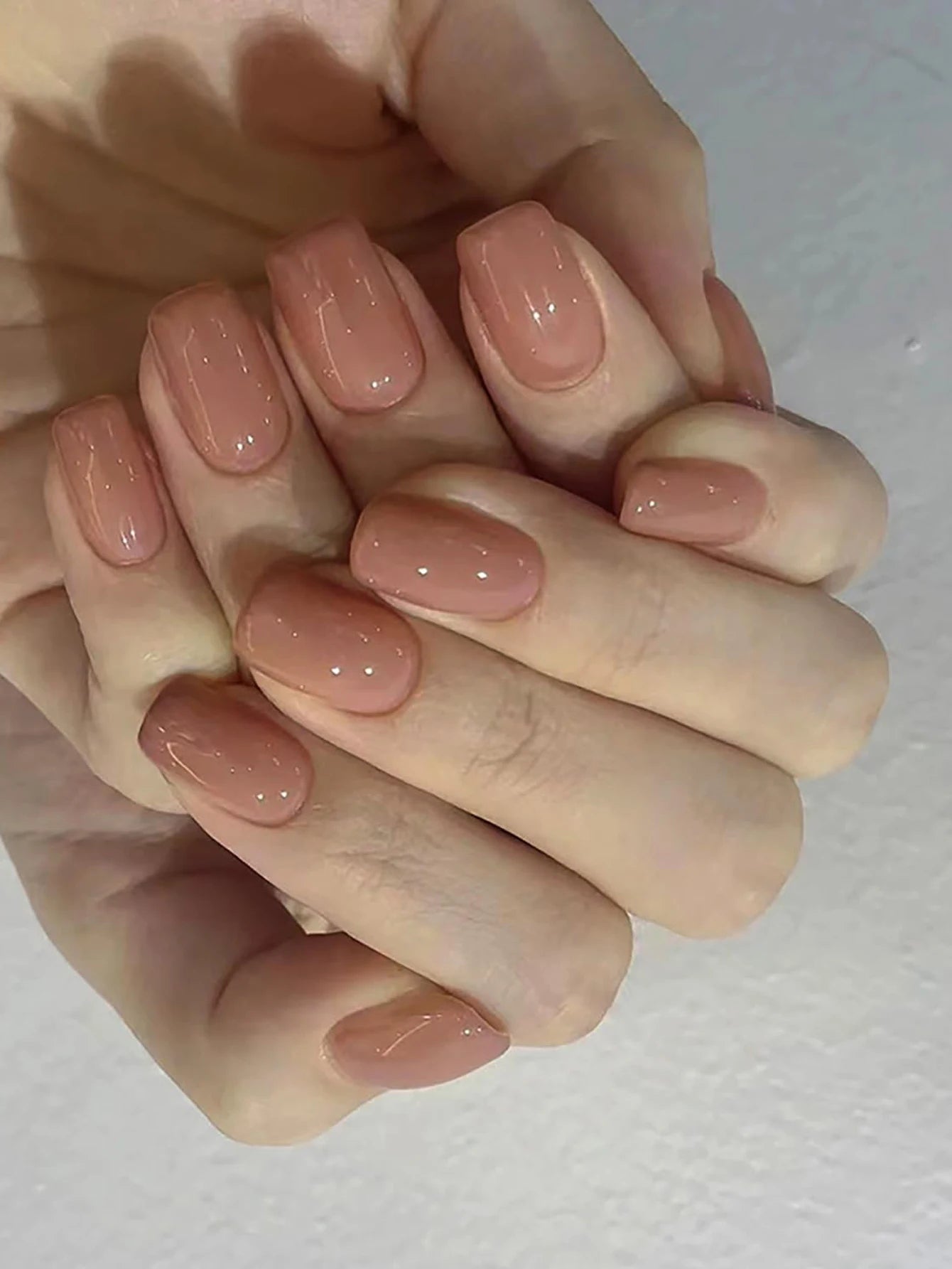 24pcs Medium Press On Nails Square Black High
