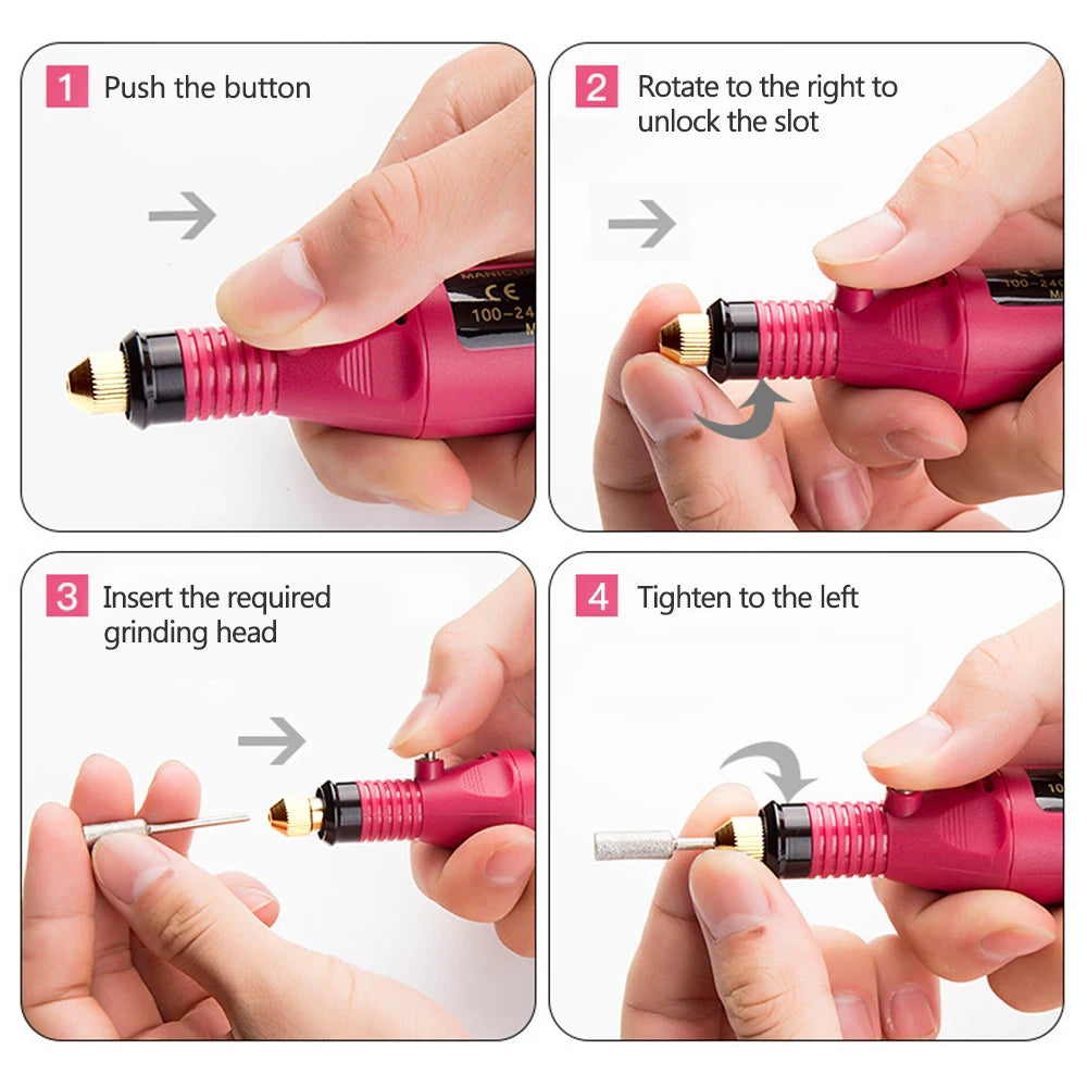 Electric Nail Drill Machine Set Pedicure Grinding Equipment Mill For Manicure